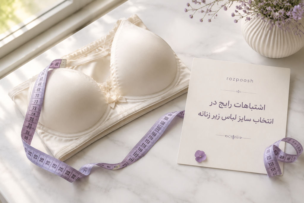 اندازه‌گیری صحیح سایز لباس زیر زنانه با متر خیاطی
