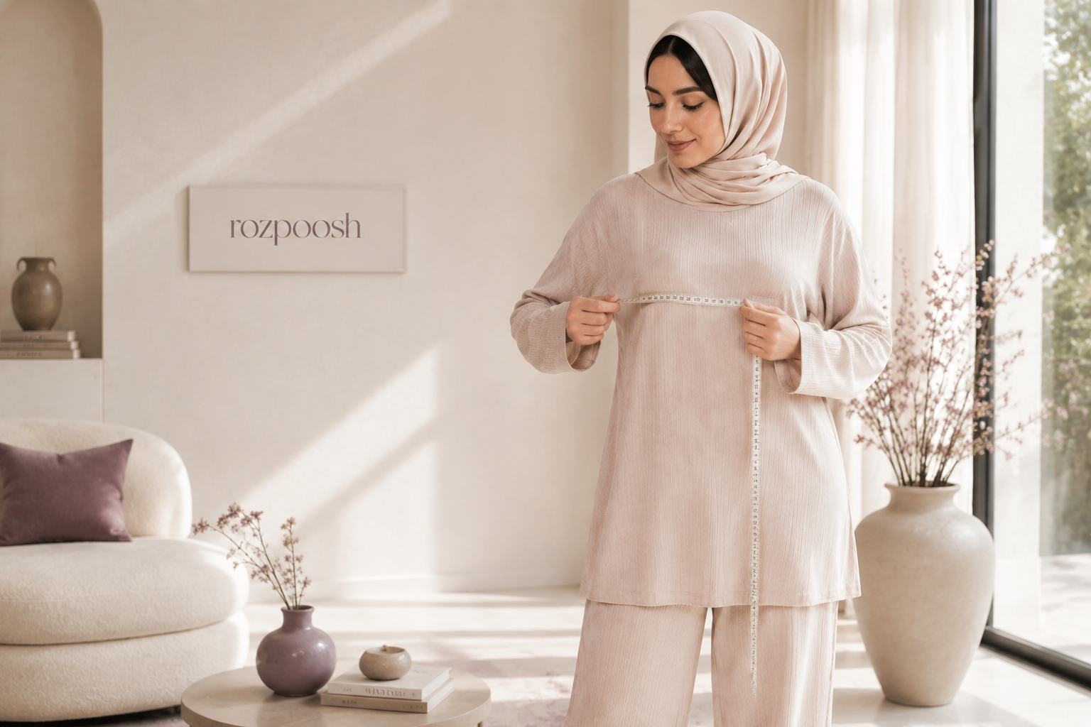 اندازه‌گیری صحیح سایز لباس زیر زنانه با متر خیاطی